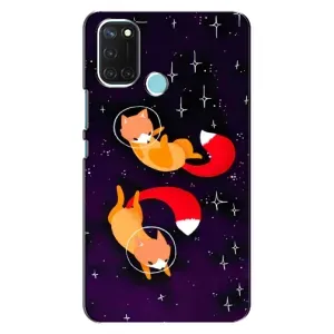 Чехлы с картинкой Лисички для Realme C17 (VPrint) (Лисички космонавты)