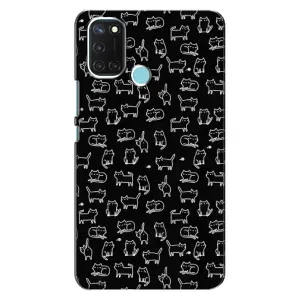 Чехол с принтом для Realme C17 (AlphaPrint) Модные коты (Меленькие котики)