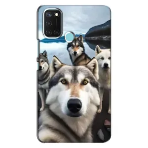 Чохол з Хаскі Realme C17 - (AlphaPrint) (Селфі Хаскі)