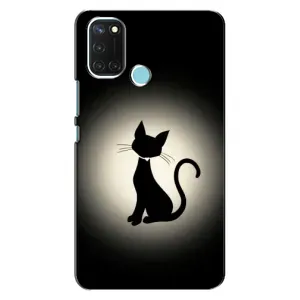 Чехол с принтом для Realme C17 (AlphaPrint) Модные коты (Силуэт котика)