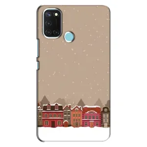 Новогодние, Праздничные Чехлы для Realme C17 - 2024 год (Зимний город)