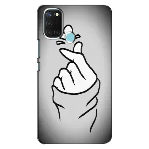 Чехол с принтом для Realme C17 (AlphaPrint - Знак сердечка) (Значок Love)