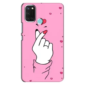 Чехол с принтом для Realme C17 (AlphaPrint - Знак сердечка)