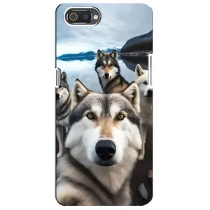 Чохол з Хаскі Realme C2 - (AlphaPrint) (Селфі Хаскі)