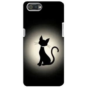 Чохол з принтом для Realme C2 (AlphaPrint) Модні коти (Силует котика)