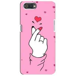 Чехол с принтом для Realme C2 (AlphaPrint - Знак сердечка)