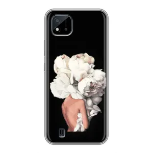 Чехлы (ART) Цветы на Realme C11 (2021) / C20 (VPrint) (Белые цветы)