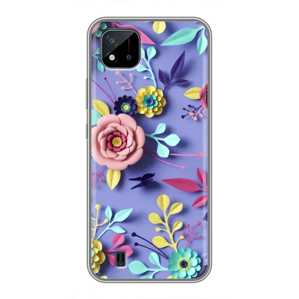 Чехол с принтом «Цветочный дизайн» для Realme C11 (2021) / C20
