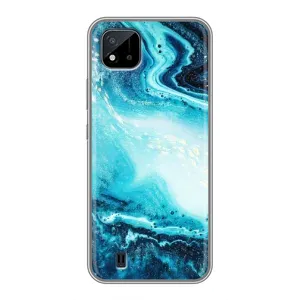 Мраморный чехол на Realme C11 (2021) / C20 (VPrint) (Голубой мрамор)