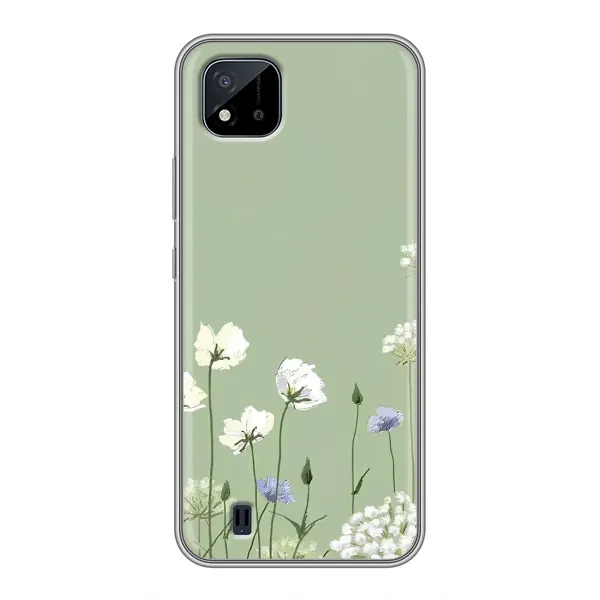 Чехол с принтом «Цветы на зеленом» для Realme C11 (2021) / C20