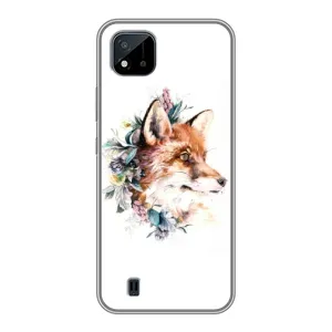 Чохли з картинкою Лисичка для Realme C11 (2021) / C20 (VPrint) (Лиса в квітах)