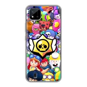 Чехол для Realme C11 (2021) / C20 Бравл Старс (VPrint) (Лого Brawl Stars)