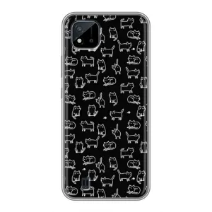 Чехол с принтом для Realme C11 (2021) / C20 (AlphaPrint) Модные коты (Меленькие котики)