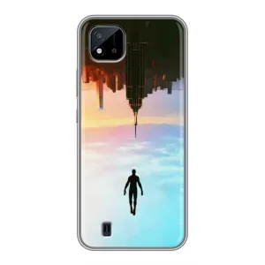 Чехол с человеком пауком для Realme C11 (2021) / C20 - (AlphaPrint) (Паук человек)