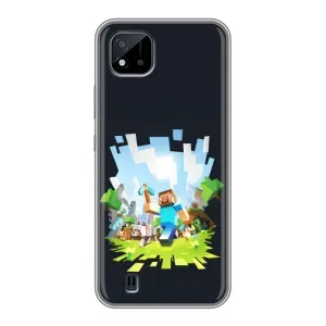 Чехол Майнкрафт на Realme C11 (2021) / C20 (AlphaPrint) Minecraft (персонажи Minecraft)
