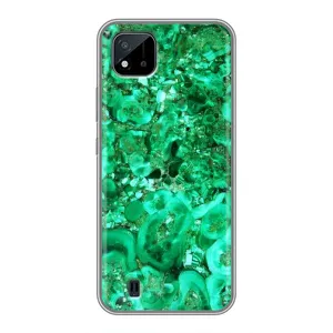 Мраморный чехол на Realme C11 (2021) / C20 (VPrint) (Салатный Мрамор)