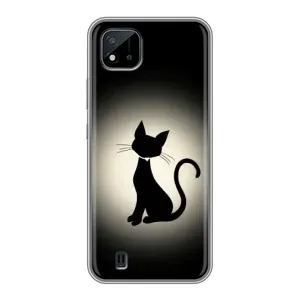 Чехол с принтом для Realme C11 (2021) / C20 (AlphaPrint) Модные коты (Силуэт котика)
