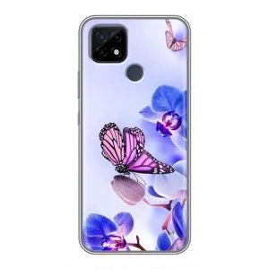 Чохли з квітами для Realme C21 (VPrint) (Метелик на квітах)