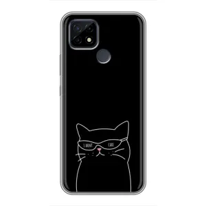 Чехол с рисунком кот на Realme C21 (Равнодушный кот)