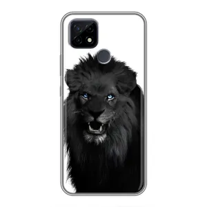 Чохли з картинкою животних Realme C21 (Чорний ЛЕВ)