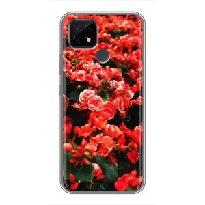 Чохли з квітами для Realme C21 (VPrint) (Квіти червоні)