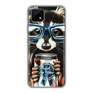 Чохол з принтом для RealMe Ц21 - (Прикольні) (AlphaPrint) (Єнот з банкою)