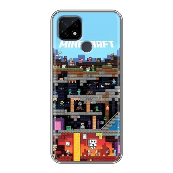 Чехол с принтом «фон Minecraft» для Realme C21 Чехол с принтом «фон Minecraft» для Realme C21