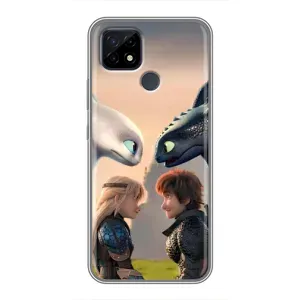Чехол как приручить дракона на Realme C21 (Иккинг и Астрид)