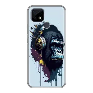 Чохол з Мавпами Realme C21 - (AlphaPrint) (Горила в навушниках)