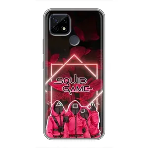 Чехол Гра в кальмара для Realme C21 (Охранники Игра кальмара)