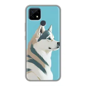 Чехол с Хаски для Realme C21 - (AlphaPrint) (Хаски арт)