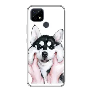 Чехол с Хаски для Realme C21 - (AlphaPrint) (Хаски улыбака)