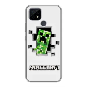 Чехол Майнкрафт на Realme C21 (AlphaPrint) Minecraft (крипер Майнкрафт)