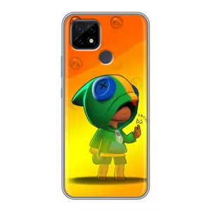 Чехол для Realme C21 Бравл Старс (VPrint) (Мальчик Леон)