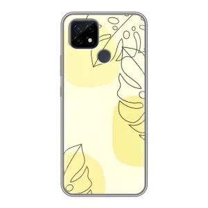 Силконовий чохол з принтом в квітах на Realme C21 (Жовта монстера арт)