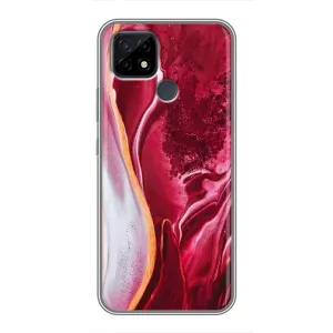 Чохол для RealMe Ц21 - з принтом (Дизайнерські) (AlphaPrint) (Мрамор червоний)