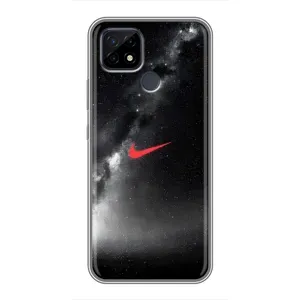 Чехол для Realme C21 - с принтом Найк (AlphaPrint) (Найк красный)