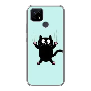 Чехол с принтом для Realme C21 (AlphaPrint) Модные коты (Падающий кот)