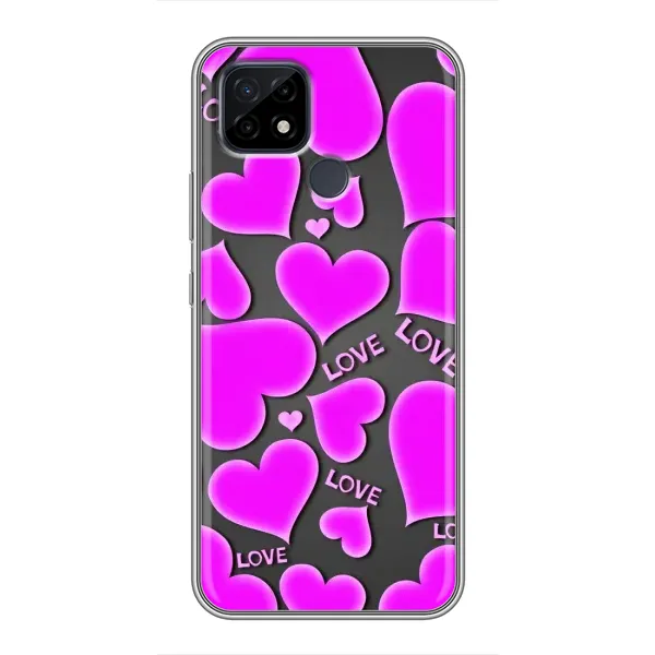 Чехол с принтом «Pink hearts» для Realme C21