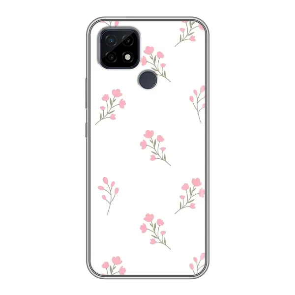 Чехол с принтом «Розовые цветы» для Realme C21
