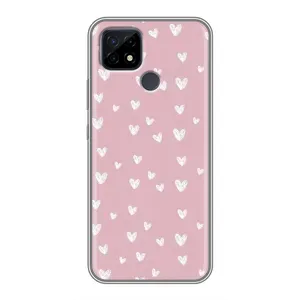 Чохол з розовим принтом для Realme C21 (Сердечки на рожевому)