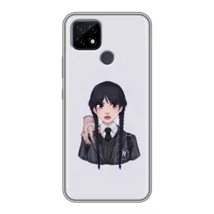 Чехлы Венсдей на Realme C21 Уэнсдей (AlphaPrint) (Уэнздей и Вещь)