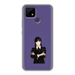 Чехлы Венсдей на Realme C21 Уэнсдей (AlphaPrint) (Уэнздей в черном)