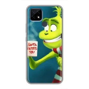 Рождественские Чехлы для Realme C21 (VPrint) (Зеленый Гринч)