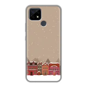 Новорічні, Святкові Чохли для Realme C21 - 2024 год (Зимове місто)