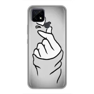 Чехол с принтом для Realme C21 (AlphaPrint - Знак сердечка) (Значок Love)
