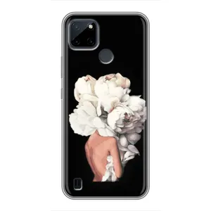 Чехлы (ART) Цветы на Realme C21Y (VPrint) (Білі квіти)