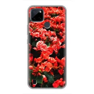 Чохли з квітами для Realme C21Y (VPrint) (Квіти червоні)