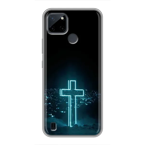 Чехол с принтом «Крест и город» для Realme C21Y Чехол с принтом «Крест и город» для Realme C21Y