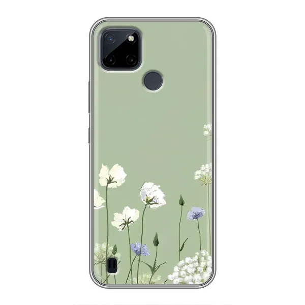 Чехол с принтом «Цветы на зеленом» для Realme C21Y
